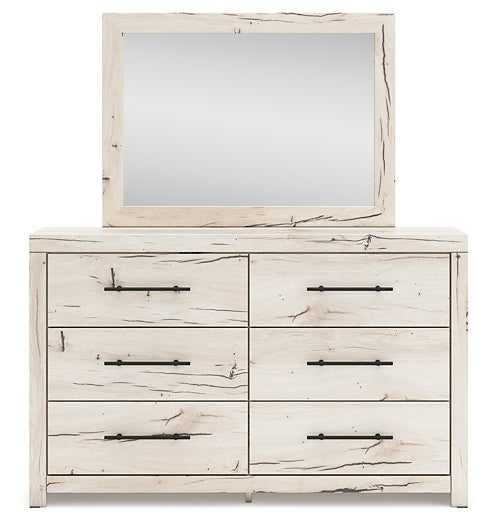 Lawroy King Panel Bed with Mirrored Dresser